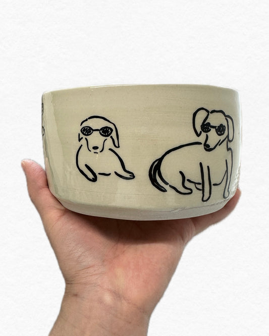 dachshund doodles - bowl