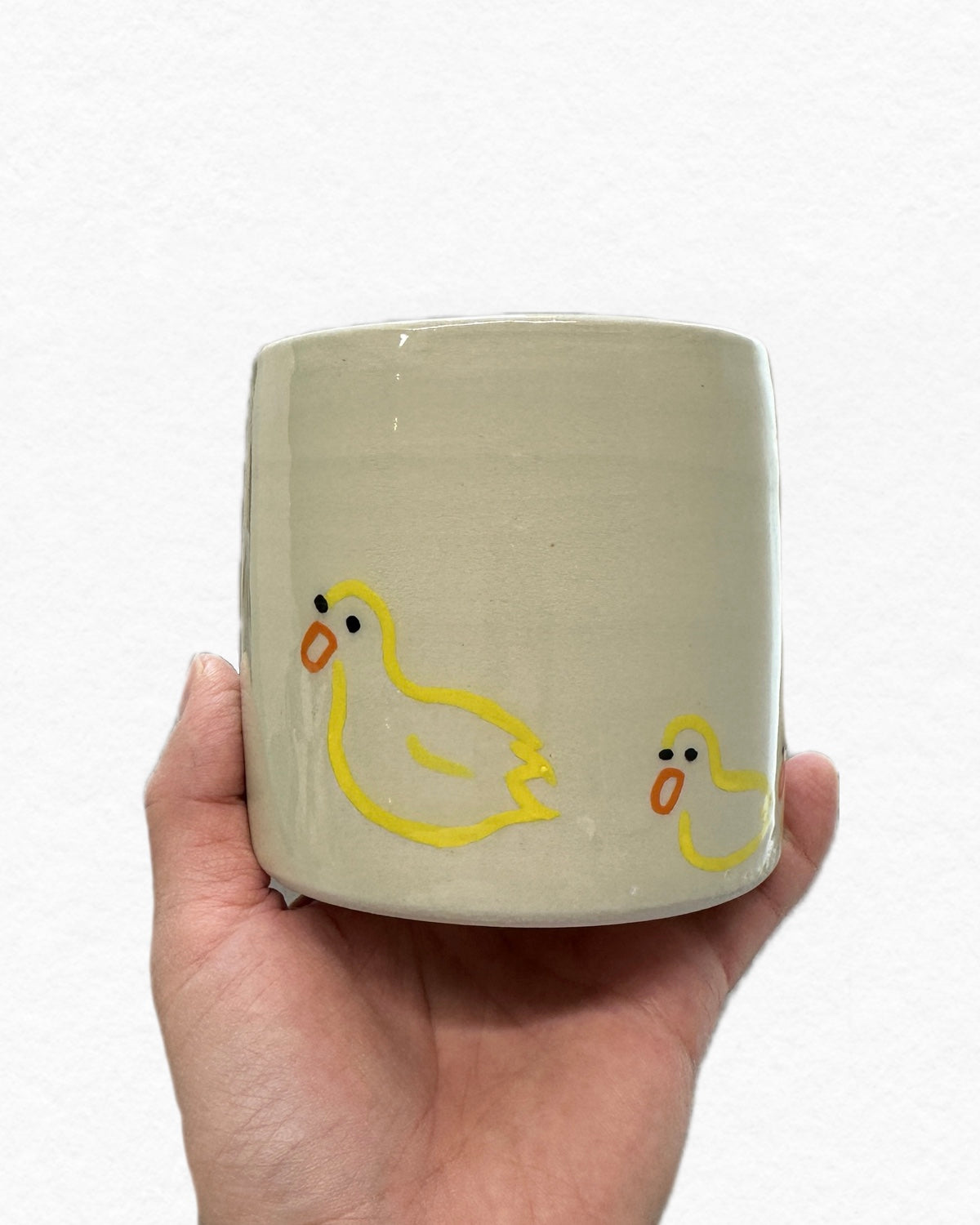 mom + baby ducks cup